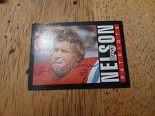 Steve Nelson Signed 1985 Topps Football Card #330 Patriots Auto