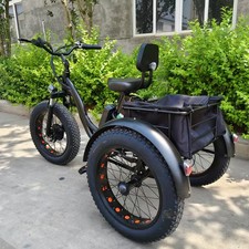 Adult Electric Bike Tricycle Trike 3 Wheels Bike Scooter City E-Bike W/Basket
