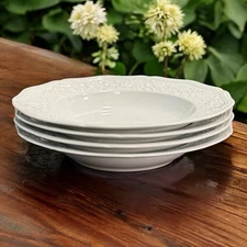 Ceralene Hawthorne by RAYNAUD Individual Pasta Bowls Limoges FRANCE Set of 4