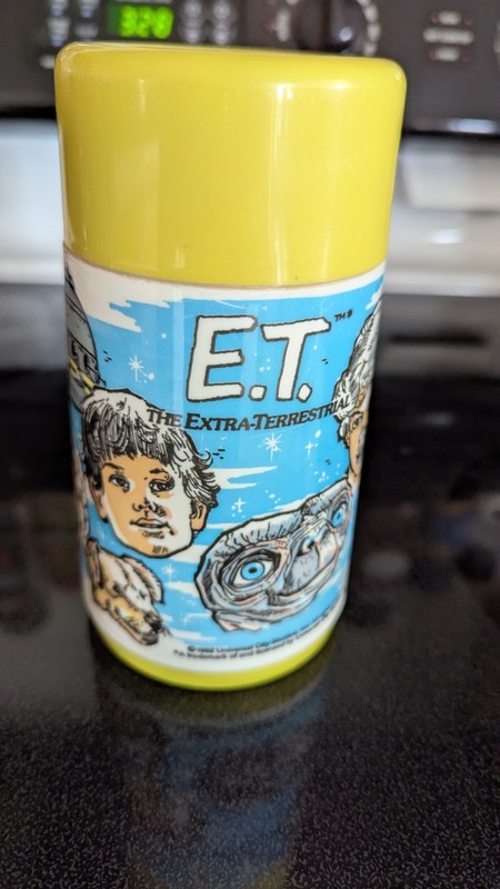 Vintage Original E.T. The Extra Terrestrial Yellow Aladdin Thermos