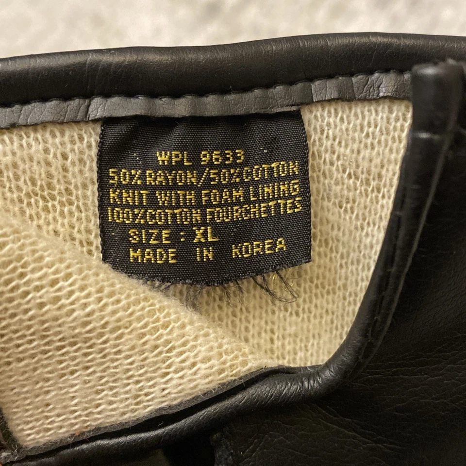 Guantes negros XL vintage para hombre mezcla de algodón rayón hechos en Corea Foto 3 de 4