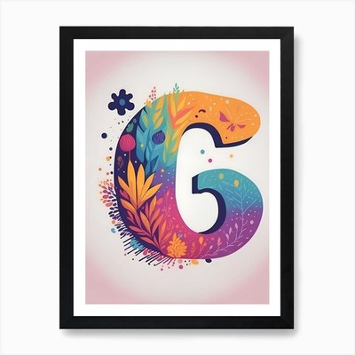 Colorful Letter G Illustration 37 A Framed Wall Art Poster Canvas Print Picture