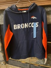 NFL Team Apparel Denver Broncos Men's Large Blue Sweatshirt Football Hoodie NEW