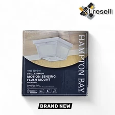 Hampton Bay 360° Square 4-Light White Motion Sensing Outdoor Flush Mount