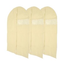 Dustproof Visual Garment Bag for Closet 47.24"x23.62" Beige 3 Pcs