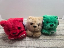 Swibco puffkins 1990's red bear, brown bear and green bear