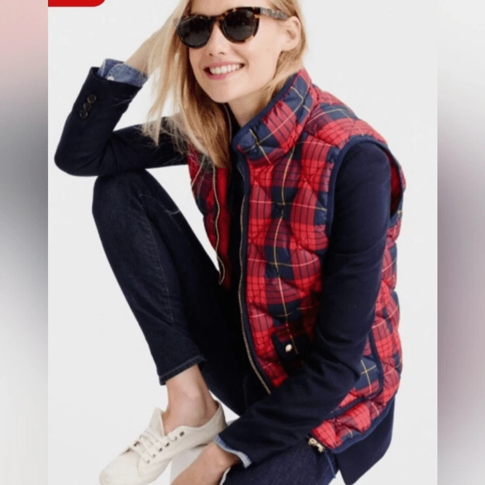 J. Chaleco de excursión de tartán a cuadros Crew Foto 3 de 4