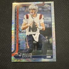 2025 TOPPS CHROME PULSAR REFRACTOR #207 DRAKE MAYE PATRIOTS