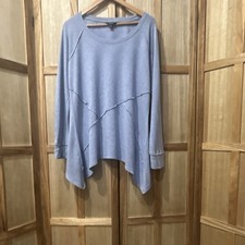 Simply Vera Vera Wang Womens Gray Knit Tunic Top Scoop Neck Asym Hem XL