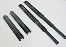 Lot of 4 Ball Bearing Full Extension Drawer Slides 10" Black 100lbs New 2 Pairs