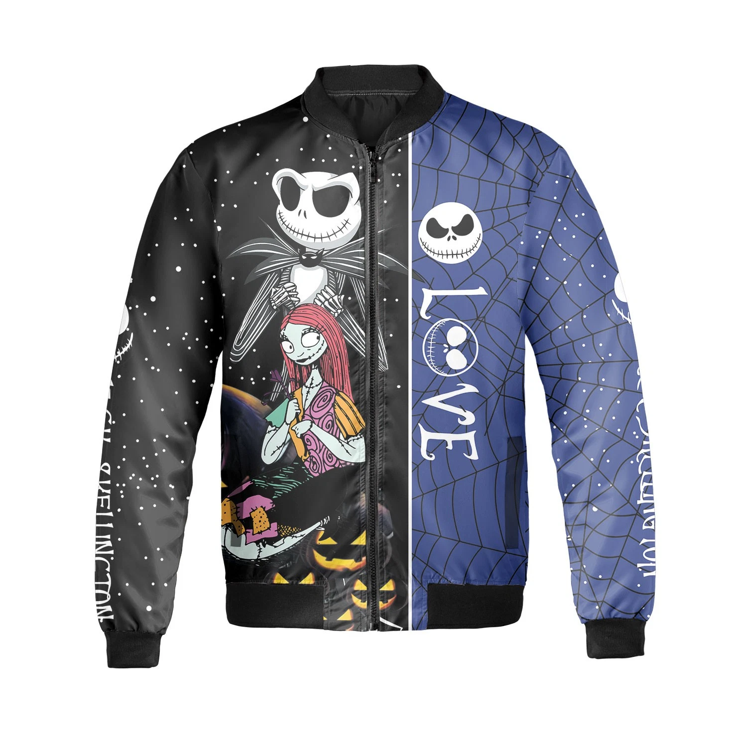 Love Jack Skellington & Sally Nightmare Couple Before Xmas Bomber Jacket image 2