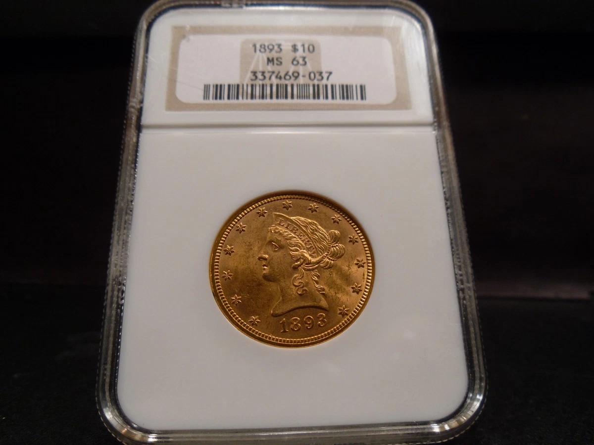 Uncirculated 1893 Year Eagle $10 US Gold Coins (Pre - 1933) for