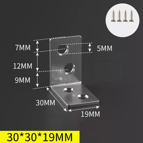 2/4/10x Corner Braces Brackets Right Angle L shape Stainless Steel Brace Bracket - Picture 13 of 34