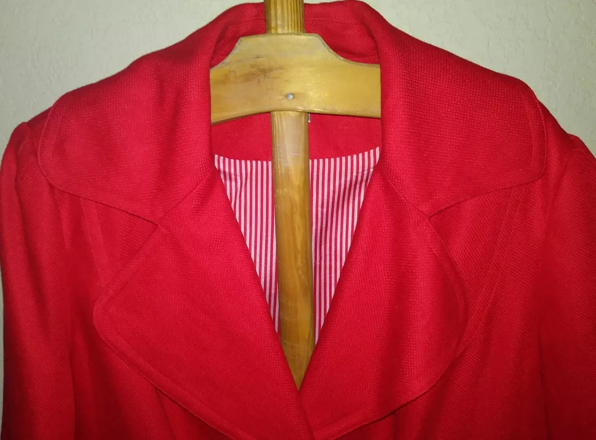 Womens Size 22 Red Professional Linen Jacket Blazer Work Career