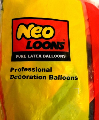 Globos de decoración profesional Neo Loons 10" negro perla naranja - Y 100 látex puro - Imagen 3 de 7