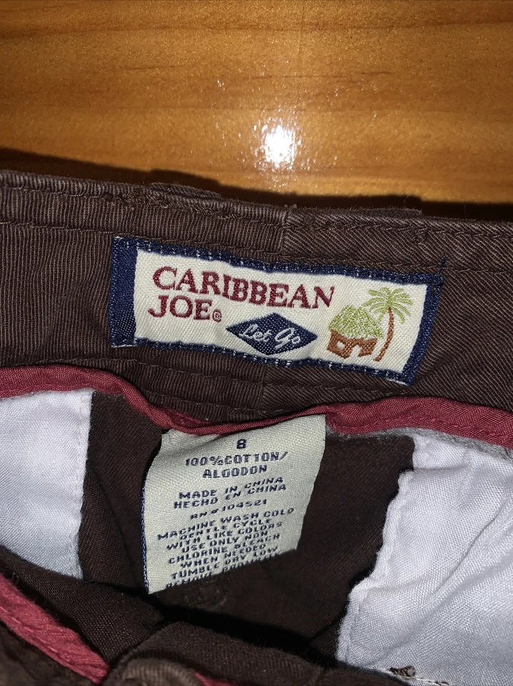 NWT Caribbean Joe Skirt Size 8 Button Front 2 Pockets Brown 100% Cotton - Image 3 of 4