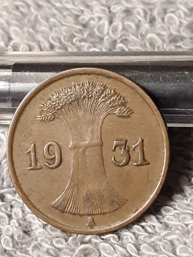 1931 ~ German Bronze 1 Reichspfennig KM#37 ~ Germany ~ Heavily Circulated - Picture 13 of 15