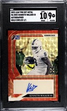 2022 Leaf Pro Set Metal KENNETH WALKER III Auto #PA-KW2 GOLD CIRCLES 1/1 SGC 9!