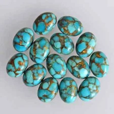 Wholesale Blue Copper Turquoise Cabochon Oval shape Loose Gemstone Lot Jewellery
