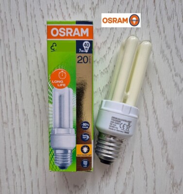 Osram Energiesparlampe Röhre Dulux longlife 7W E27 365lm warm weiß EL 2500 K