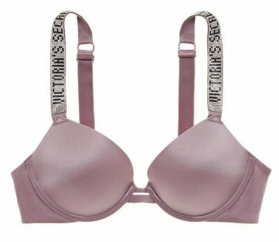 $70 38D 38DD Taupe BLING  LOGO Extreme Lift Victorias Secret VERY SEXY PU UW Bra