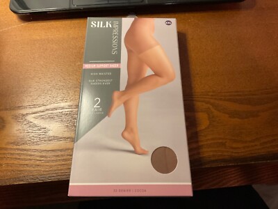 Silk Impressions  Medium Support Sheer    30 Denier    Cocoa.. 2-pack sealed XXL