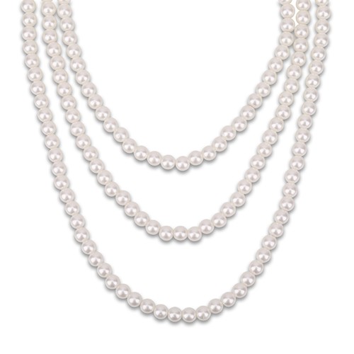 Collana Lunga Di Perle Finte Donna 150 Cm - Faux Perle Modello Anni '20, In ABS, Perfetta Per Feste A Tema, Matrimoni, Balli E Accessorio Quotidiano - 4