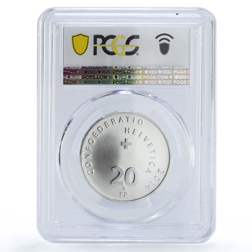 Switzerland 20 francs Patrouille Suisse Planes Aviation MS70 PCGS Ag coin 2014 - Picture 2 of 2
