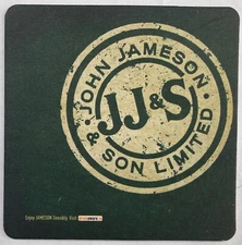  JOHN JAMESON & SON LIMITED New Midleton IRELAND 4 INCH SQUARE BEER COASTER