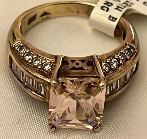 Bella Luce RG OVR S/S 4.12 tw Sz6 Pink/White Simulated Diamond Ring - Picture 11 of 12