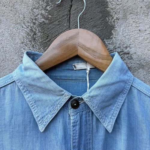 Camicia Chambray anni 40 US Navy pre/prima guerra con tasche a patta - Foto 7 di 7