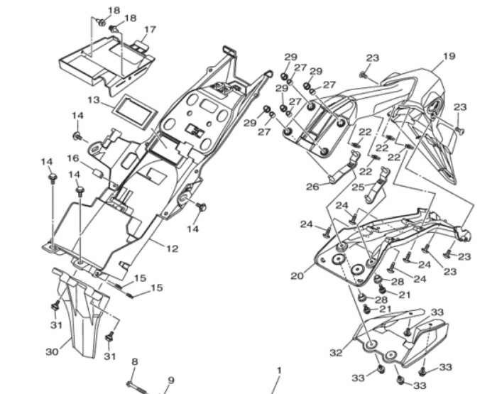 Хвост аккуратный держатель номерного знака светодиодный поворотник для YAMAHA YZF R3/R25 MT-03 MT-25 - Изображение 3 из 4