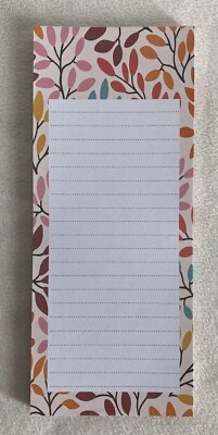 To Do Autumn FLORAL Vines Border Magnetic Note Pad Shopping List Refrigerator