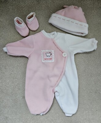 BERENGUER Dolls Outfit One Piece Sleep Hat Booties 16'' Long