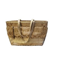 Coach No. 01249F19255 Khaki Metallic Gold Diaper Bag