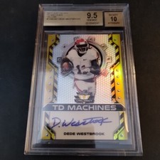 #5/10 Dede Westbrook Gold Rookie Auto 2017 Leaf Valiant Oklahoma Jaguars BGS 9.5