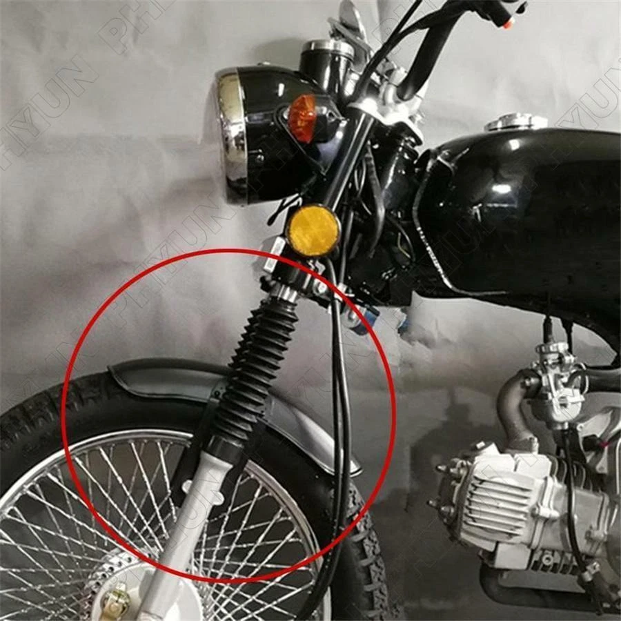 Guardabarros delantero de hierro para motocicleta motocicleta negro para Honda CG125 EE. UU. Stock Foto 3 de 4