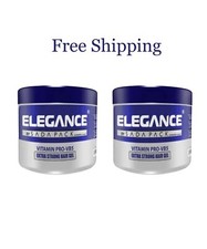 2X - ELEGANCE Strong Hold Hair Styling Gel - Vitamins Protection Hair Gel -250ml