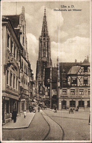 Ulm a.D., Hirschstraße m. Münster 1925