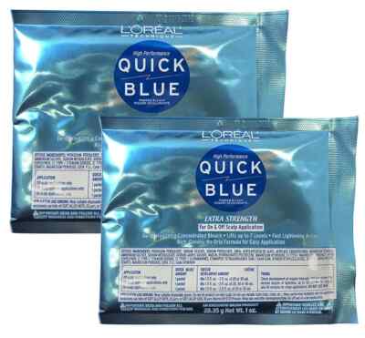 L'Oreal Quick Blue Bleach Packets 1 oz (2 Packs) - Free Shipping