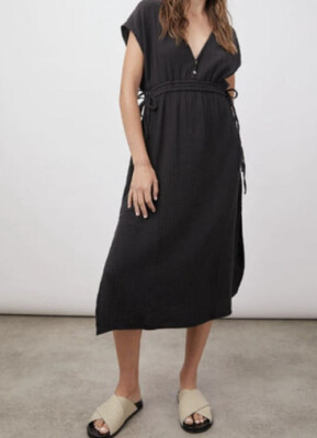 Rails Black Francesca Dress Black Sleeveless Guys Cinched Waist Nwt Size XS