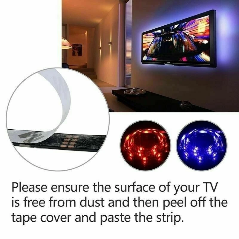 LED Strip Lights USB 5050 RGB TV Back lights with Remote for Bar Party Room US - Image 3 of 4