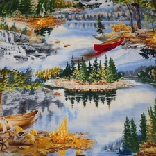 Lakeside Camping BTY Darrell Bush VIP Cranston Scenic Lake Woods Canoe