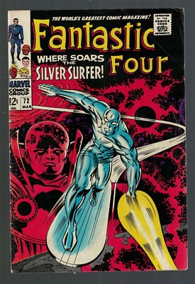 Marvel comics Fantastic four 72 Classic cover Silver Surfer 5.5 FN- 1967 Watcher