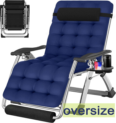 NAIZEA Oversized Zero Gravity Chair,29In XL Premium Lawn Folding Lounge Chairs