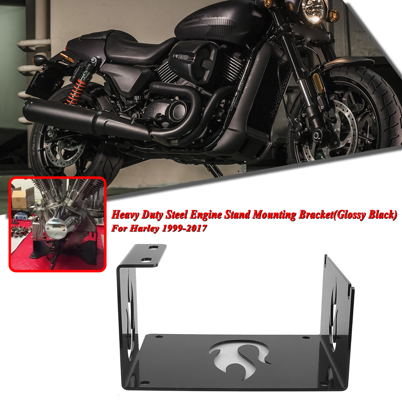 Harley Twin Cam TC88A 1999-2017 Motorcycle Engine Stand Mounting Bracket