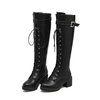 military boots with heels