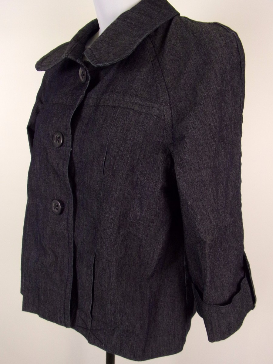 Veste En Jean Larry Levine Lifestyle Attitude - Taille 8 Bleu Denim Stretch - Occasion Très Bon état