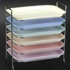 Plasdent Flat Tray Size F Mini - Teal Plastic 9-5/8" x 6-5/8" x 7/8"
