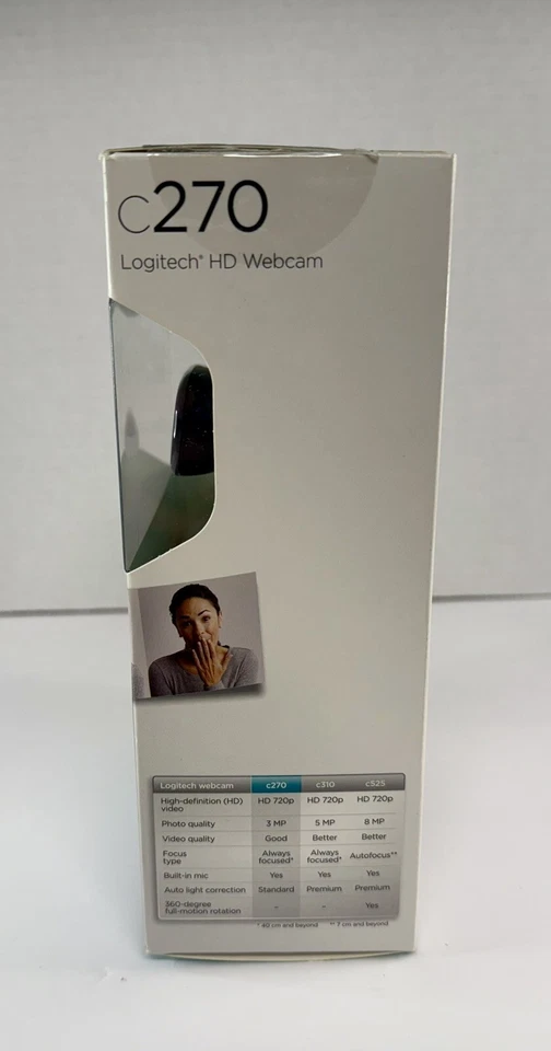 Logitech C270 HD Webcam - New In Open Box Please See Pictures Noise Reducing Mic - Image 4 of 4